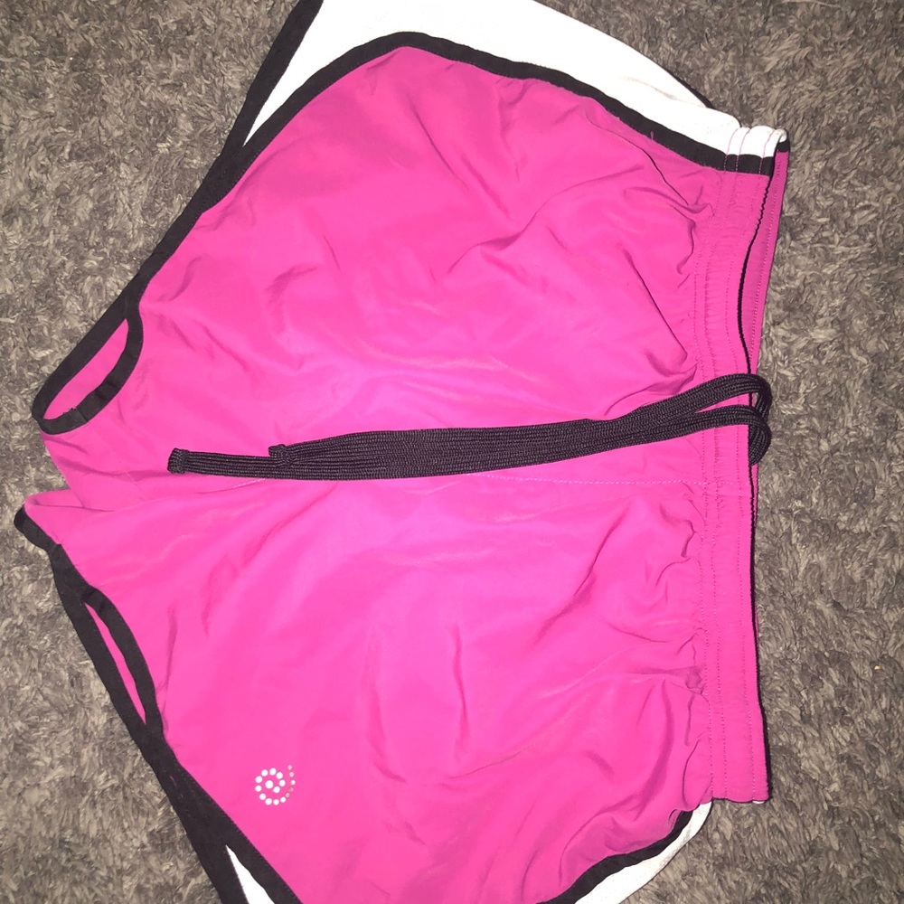 Pink and black shorts